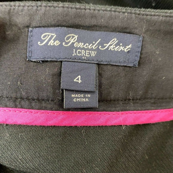 J. Crew Black‎ Pencil Skirt Career Business Interview Skirt Sz 4 - Picture 7 of 7